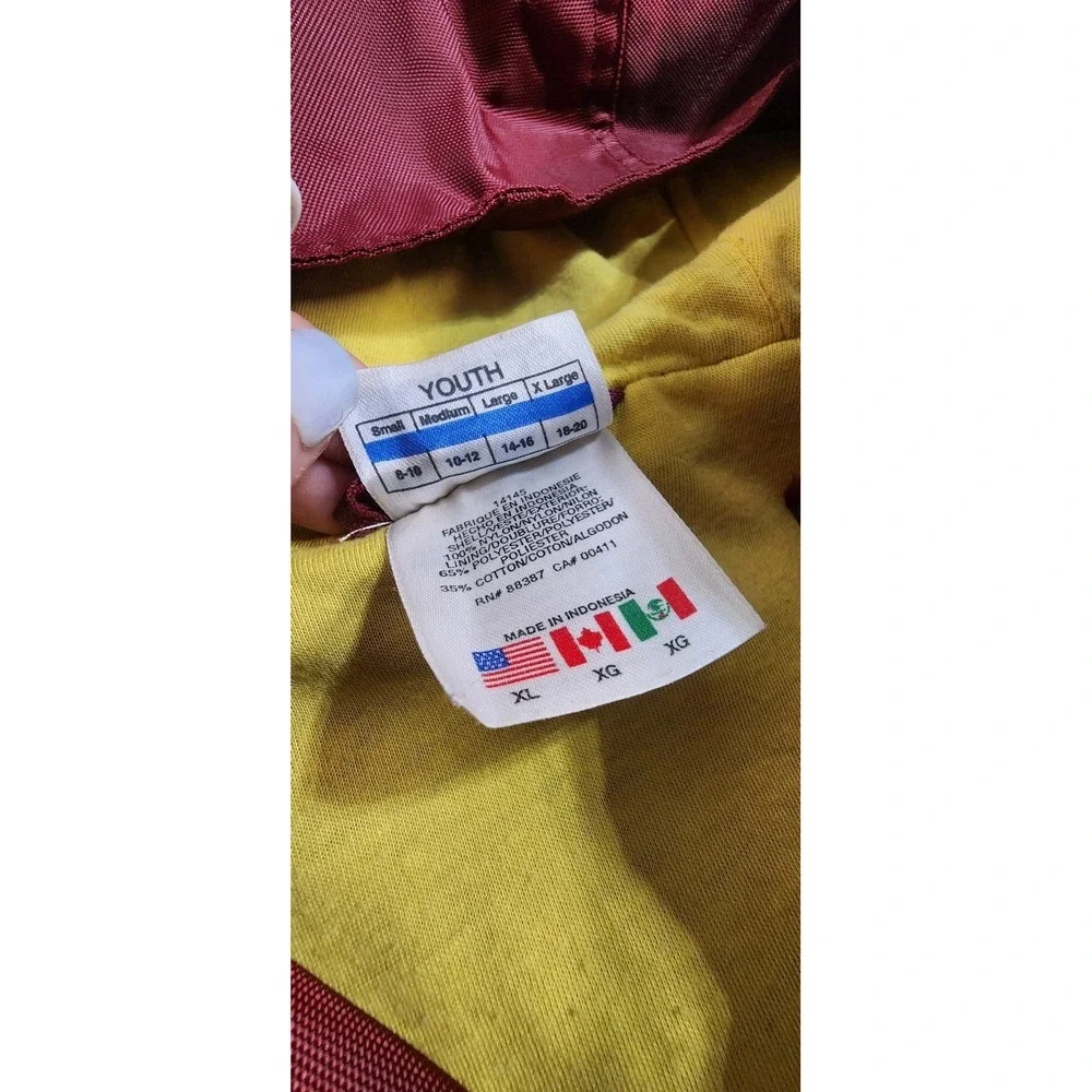 Adidas Pullover Jacket Youth Sz XL 18-20 Windbreaker Red Blue Hooded 1/4 Zip EUC